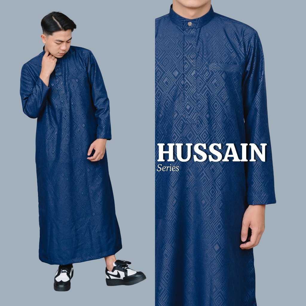 WAKTU DHUHA - Jubah Hussain Gamis Pria Lengan Panjang Jubah Saudi Model Terbaru