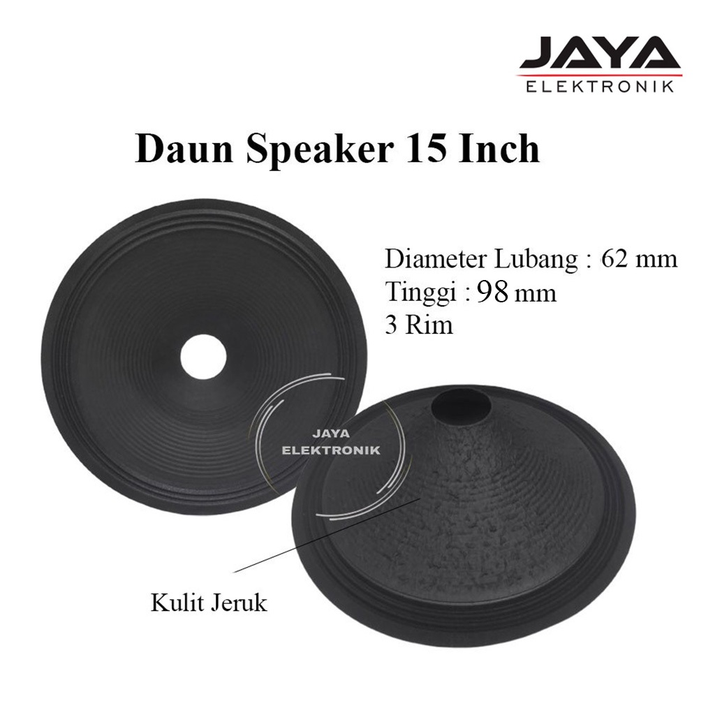 Daun Speaker 15 Inch ACR 15500 Diameter lubang 62 mm Tinggi 98 mm 3 Rim Import