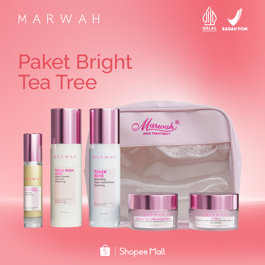 Marwah Skin Care Paket Bright Teatree / Produk Asli