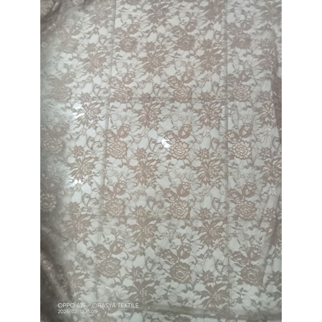 bahan brukat spandek Korea bahan brukat tile premium bahan brukat tile motif bunga bahan brukat tile