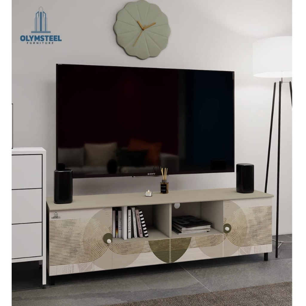 MEJA TV PLAST BESI OLYMSTEEL - MEJA TV OLYMSTEEL - RAK TV PLAT BESI - MEJA TV MURAH AWET KOKOH TAHAN