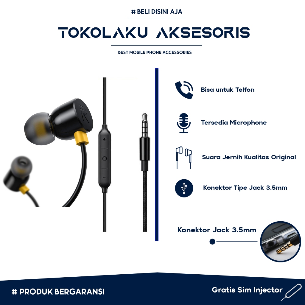 Headset Relme Original 100% RMA101 Earphone Relme Original Handset Relme Original Headset Original R