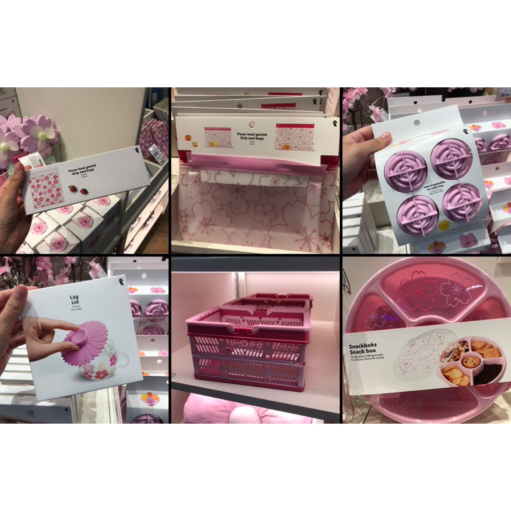 [FLYING TIGER] Piknik Pink Plastik Sealed Ice Tray Storage Box Snack Lid