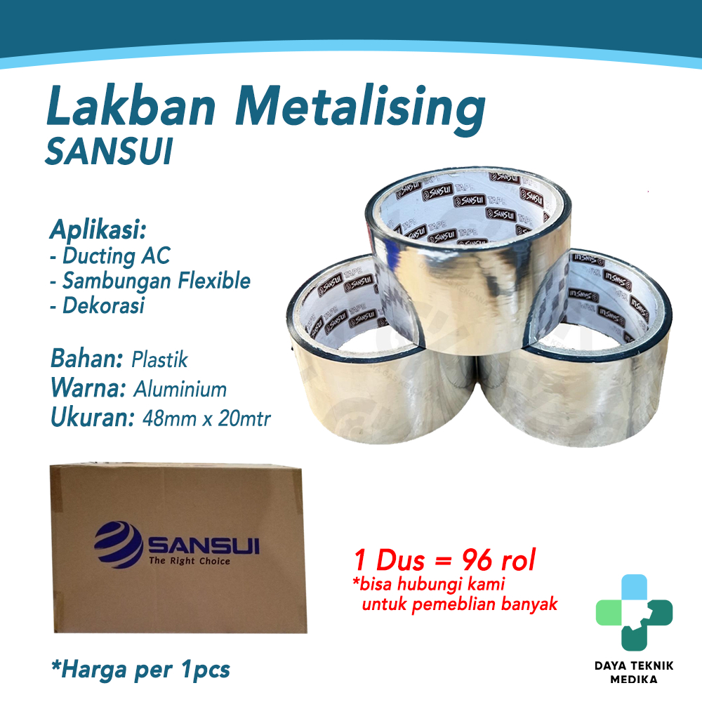 Sansui Duct Tape Metalising - Lakban Metalizing - Bukan Aluminium
