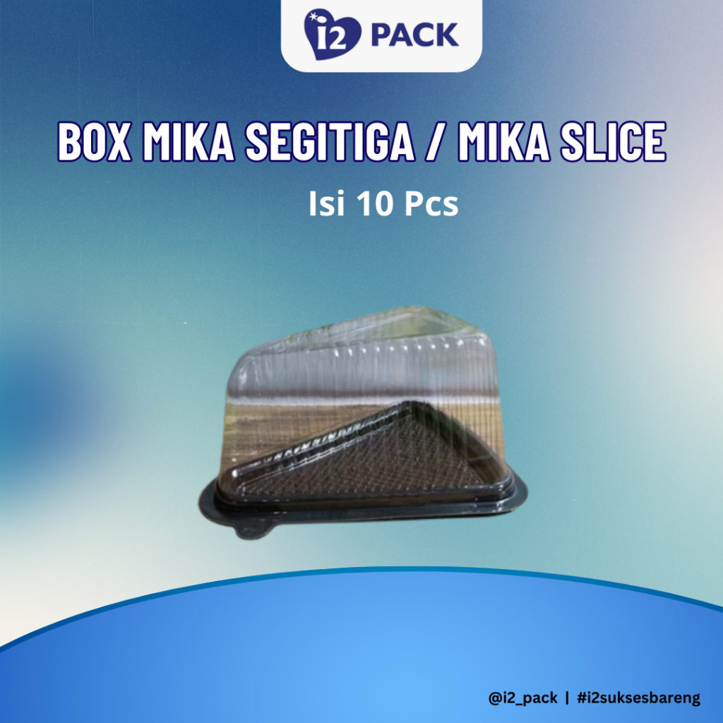 Box Mika Segitiga Mini / Wadah Kue Tart / Kue Potong Segitiga @10 Pcs