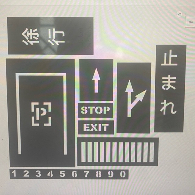 Stencil / Stensil Marka Jalan untuk Diorama 64, untuk DIY diorama Maker