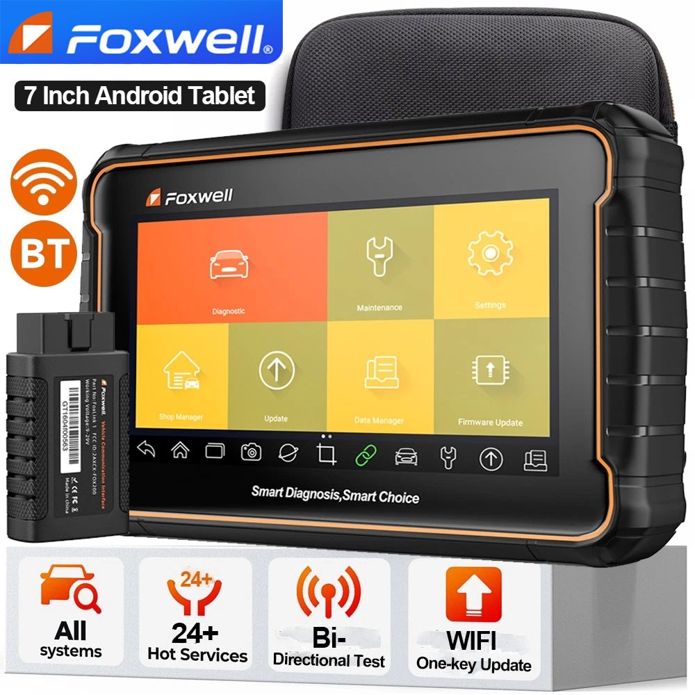 Foxwell GT60 BT OE-Level OBD2 Scanner Mobil Bluetooth Universal Car ABS Bleeding Throttle Relearn TP