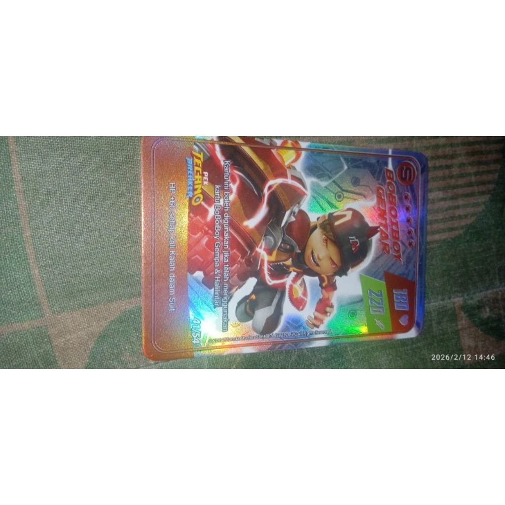 kartu BoBoiBoy pek techno breaker BoBoiBoy gentar S