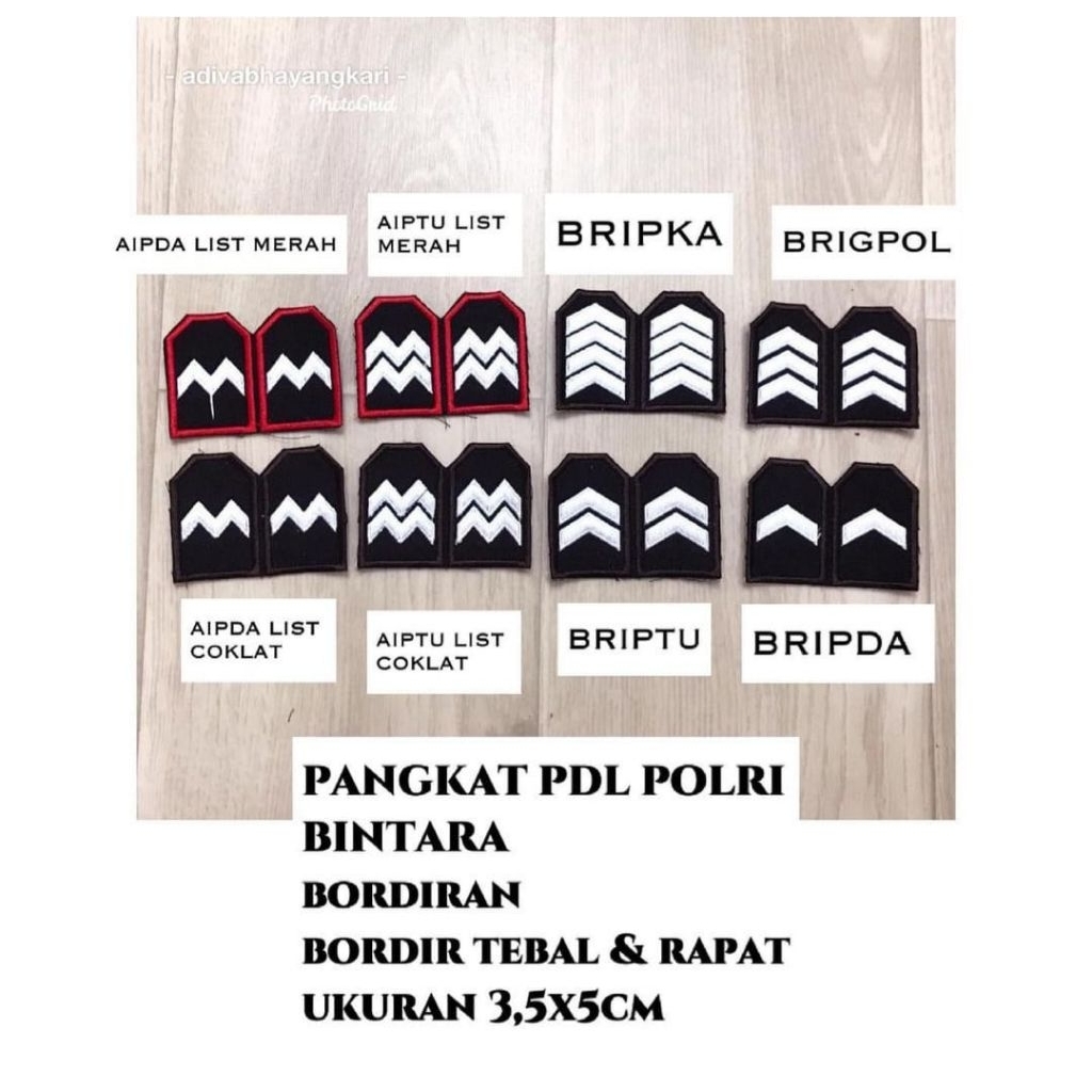 ADIVA -- PANGKAT PDL POLRI BINTARA | TAMTAMA BORDIR