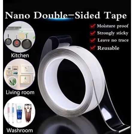 Lem Double Tape Side Reusable / Lem Nano / Lem Serbaguna / Lem Multifungsi / Isolasi 2 Sisi / Nano T