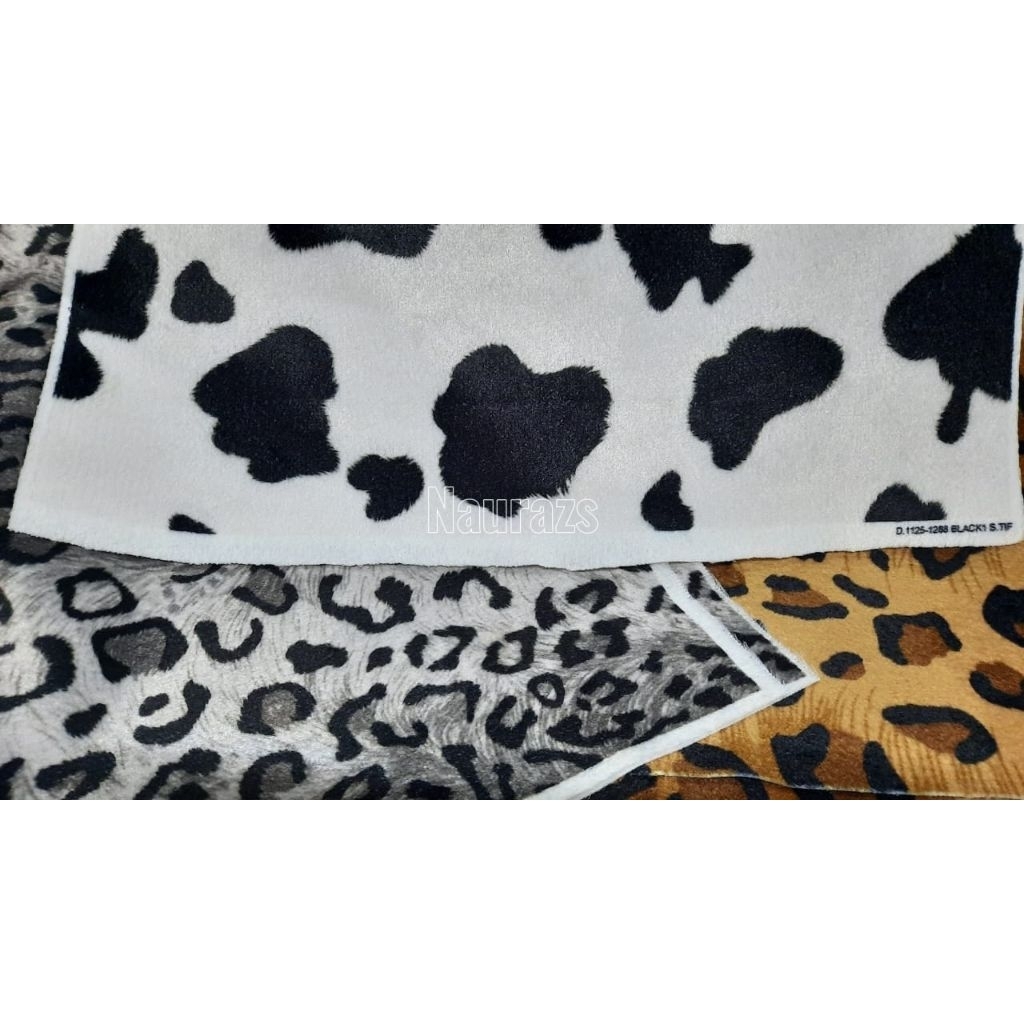 Kain bulu motif macan halus ~ untuk kerajinan, pouch, sabuk dll ~ Animal printing
