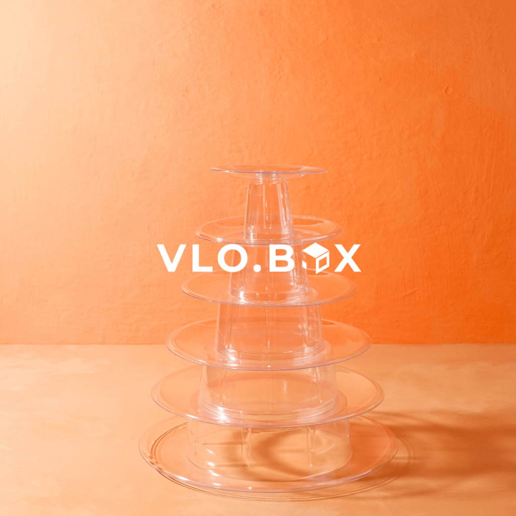 Cake macaron choux tower tingkat bahan plastik tebal | cake display tempat cake tingkat | display ma