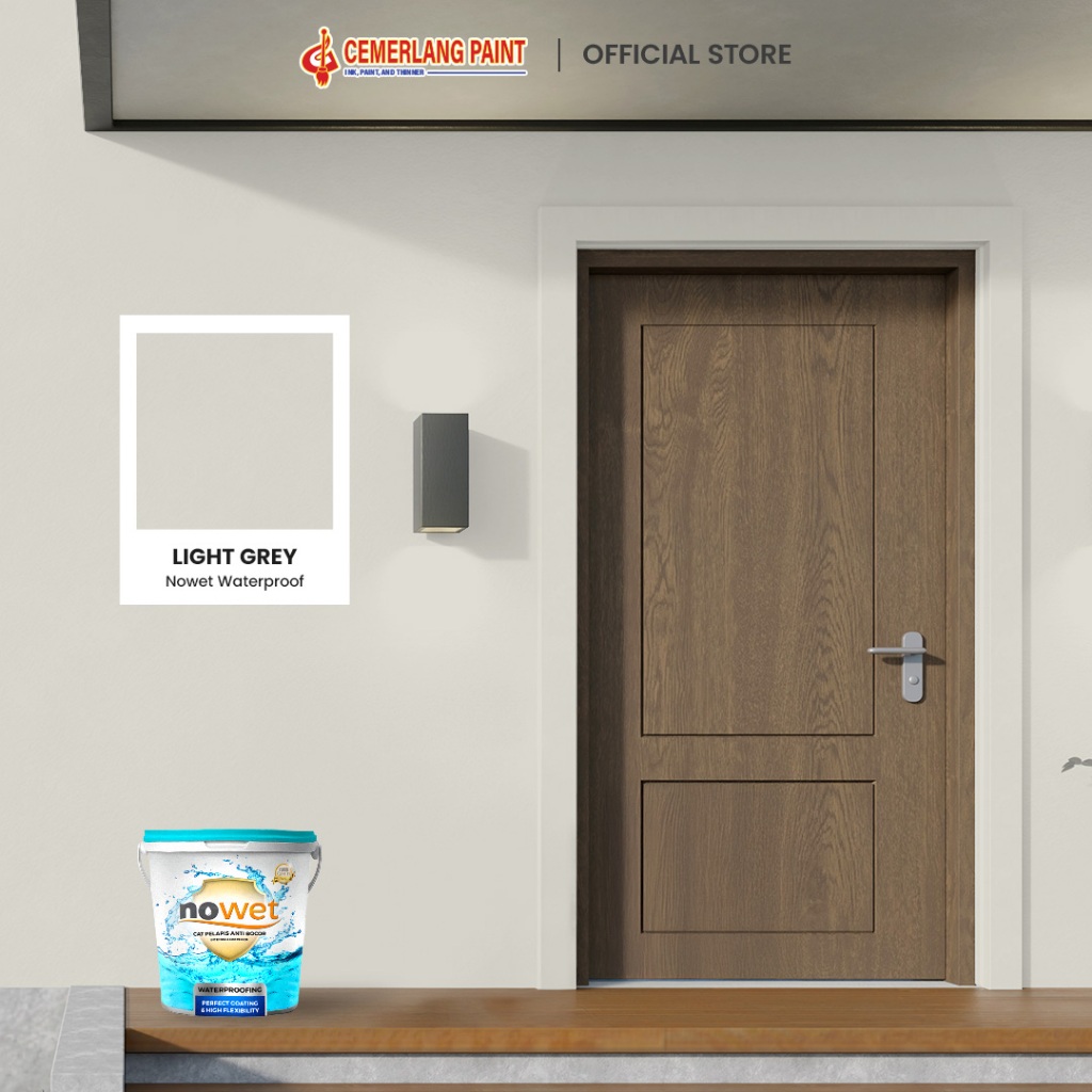 Cat Waterproof Anti Bocor NOWET Pelapis Anti Bocor Aquaproof Dak Beton Genteng Seng 4L - Warna Light