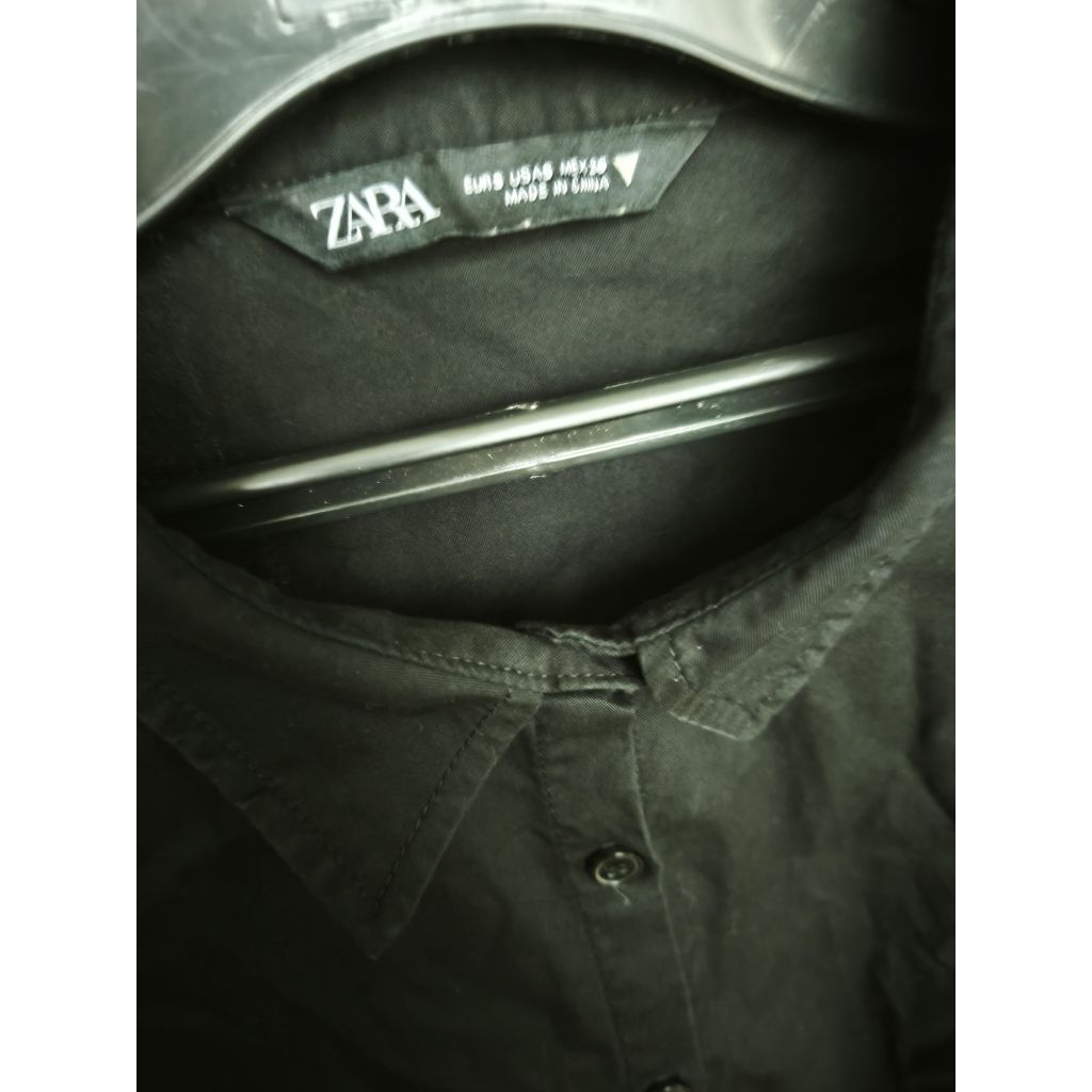 Zara black puff sleeves dress