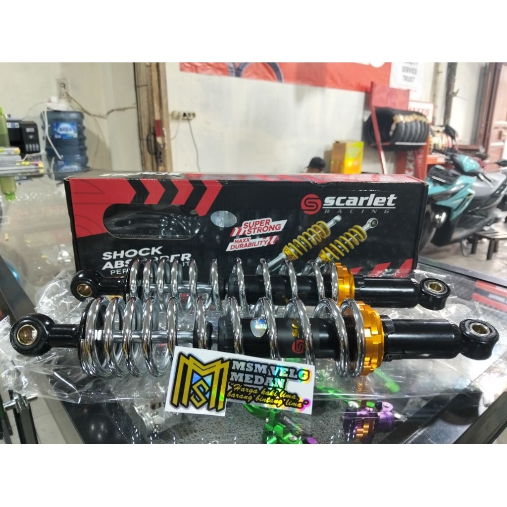 Shock Belakang Scarlet Non Tabung Ukuran 340mm 280mm Nmax New, Old, PCX 160, Vario 160, Aerox New Sh