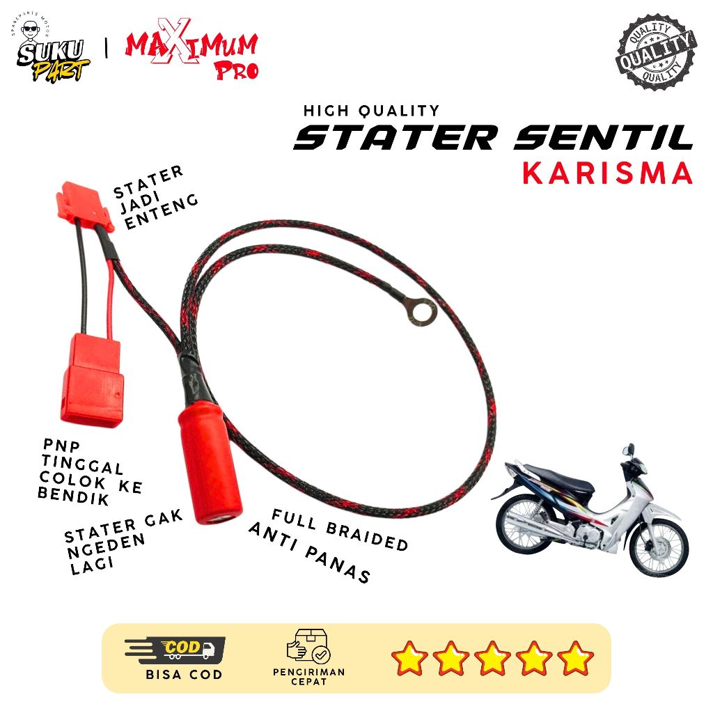 STATER SENTIL KARISMA PENGUAT STARTER MOTOR HONDA KHARISMA KARISMA BRAIDED KABEL PNP