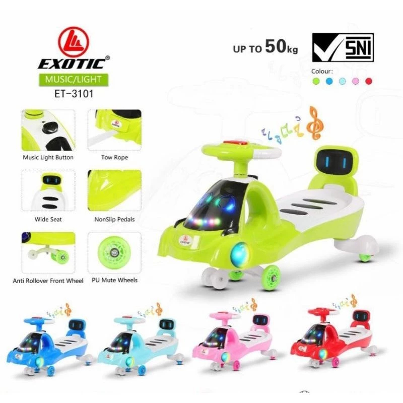 SWING CAR EXOTIC ET 3101 Mainan Anak Mobilan Dorong Ayun Stir