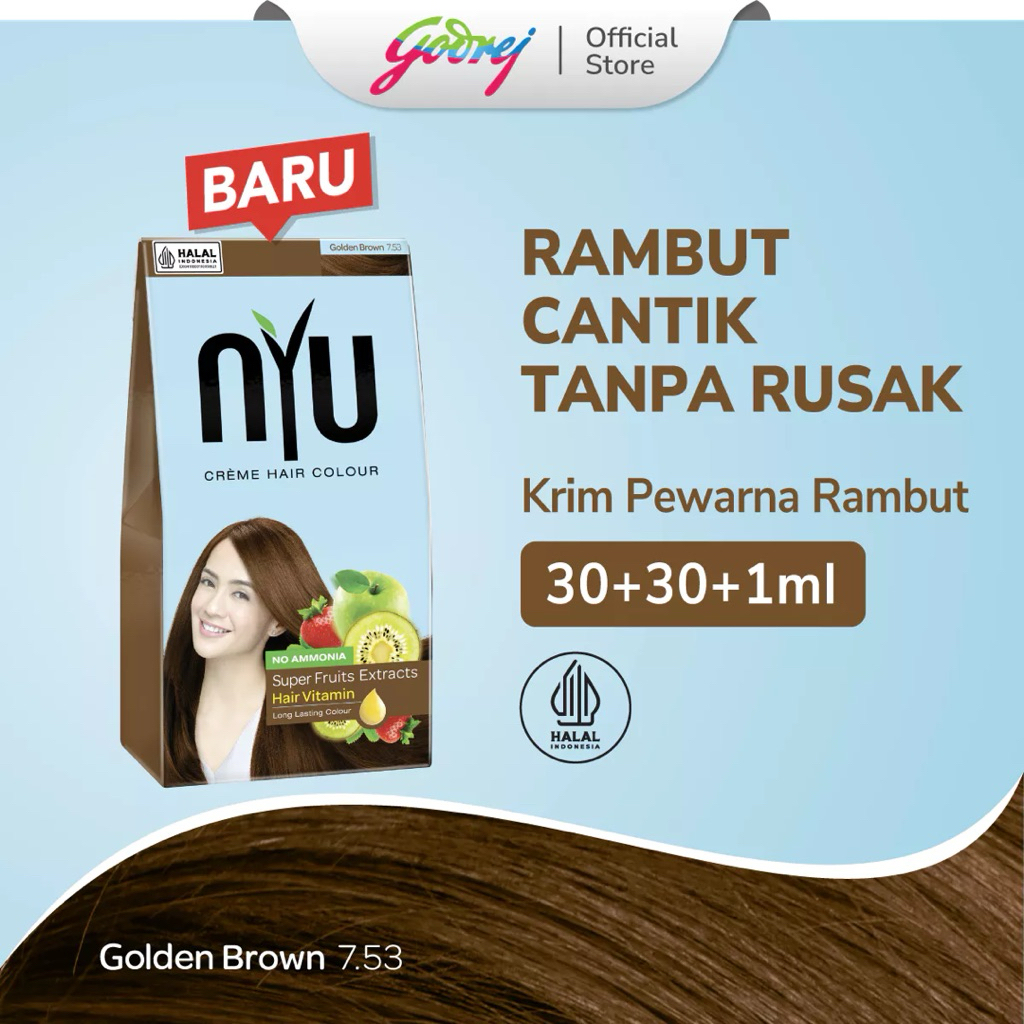 NYU Creme Hair Colour Ash Blonde & Golden Brown - Pewarna Rambut
