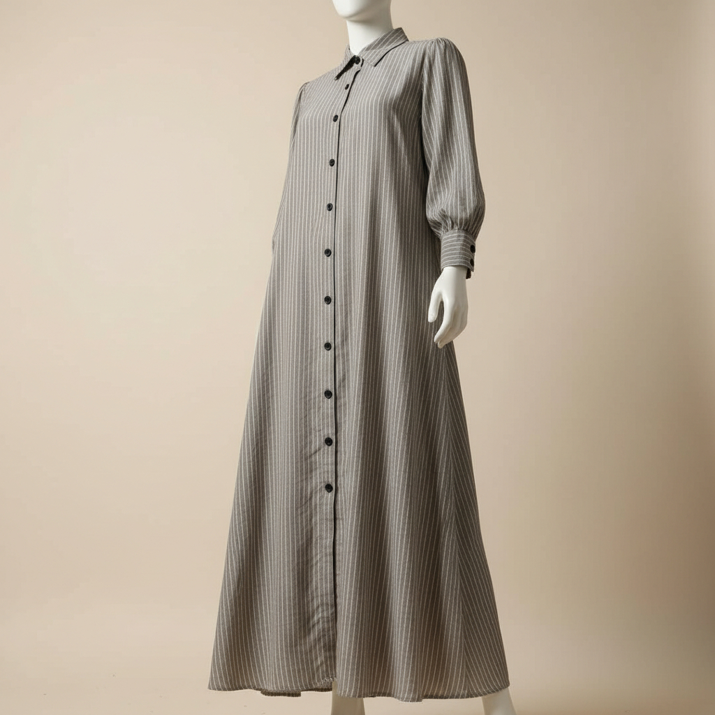 Gamis Simpel Elegan Kancing Depan Rayon Diamond Premium