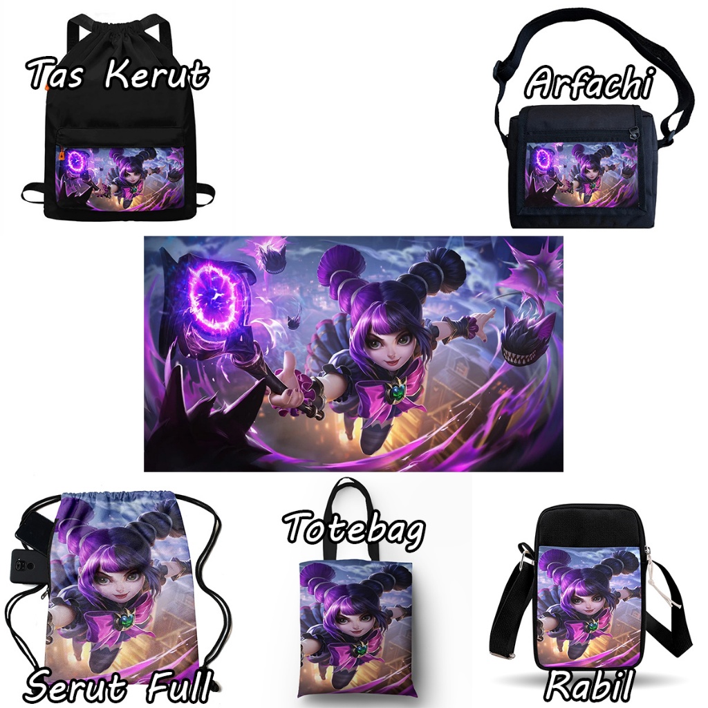 Tas Ransel Kanvas Tebal Motif Lylia Mobile Legends MLBB Anti Air Kualitas Premium