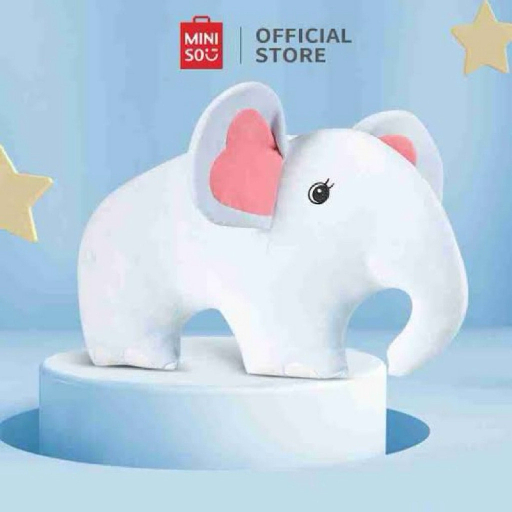 Miniso Flat Plush Toy elephant hippo rhinno crocodile/ boneka buaya kuda nil badak gajah