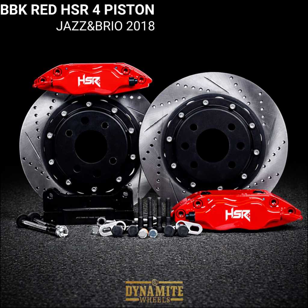 BBK Brio 4 PISTON || BBK RED HSR 4 PISTON MZ7600 FRONT 285X24 DRILLED SLOTTED JAZZ&BRIO 2018 (SCONTO
