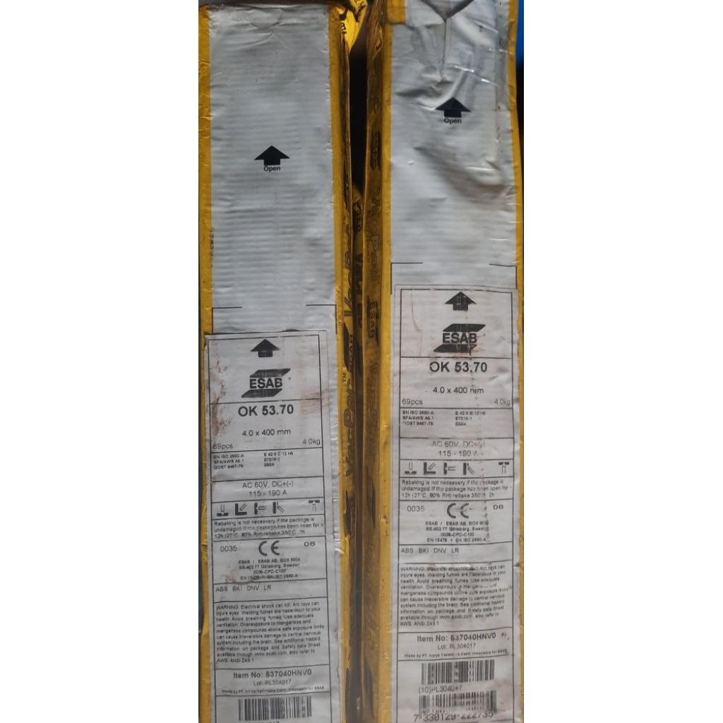 KAWAT LAS ESAB OK-53.70 Size. 4.0MM AWS E7016-1