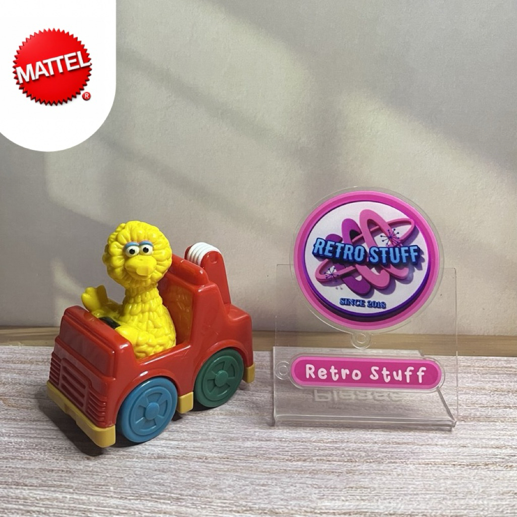 Figure Vintage Sesame Street Big Bird Tow Truck Vehicle Car Red White Blue Mattel 2004
