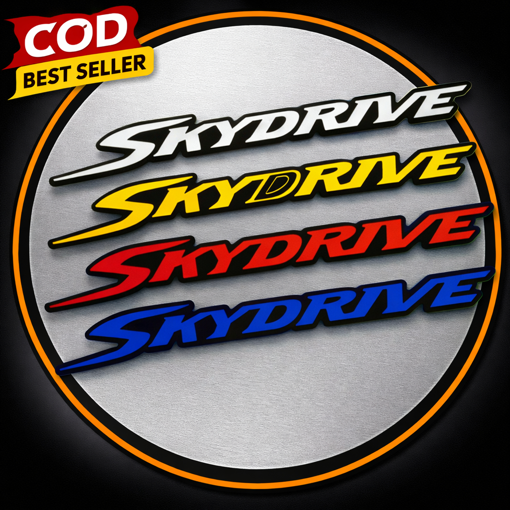 Emblem Akrilik Motor | GTR Emblem Skydrive 2 PCS Logo 3D Timbul Aksesoris Motor Suzuki Skydrive CP