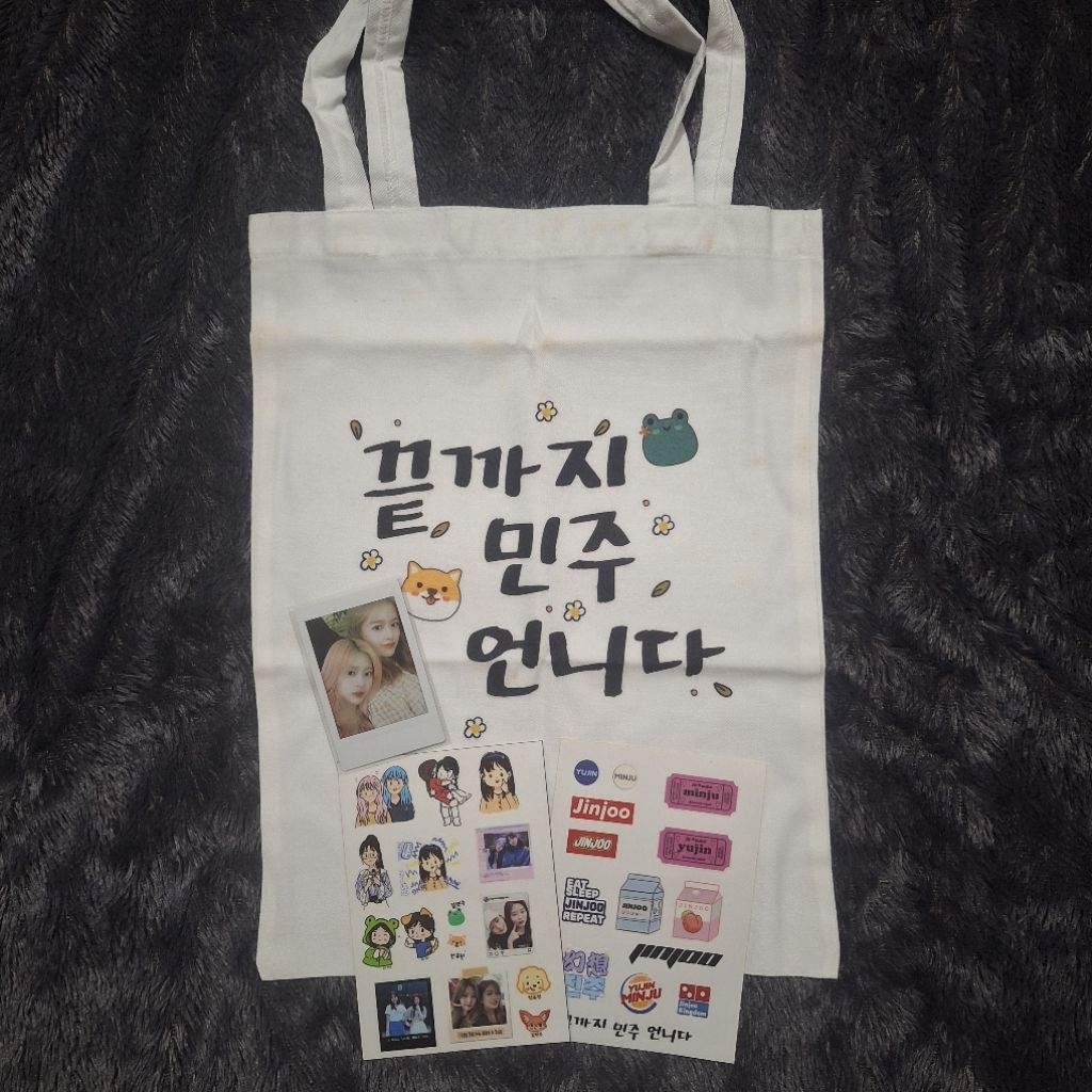 IZONE Yujin Minju IZ*ONE Official Totebag Fanmade Polaroid Photocard Sticker