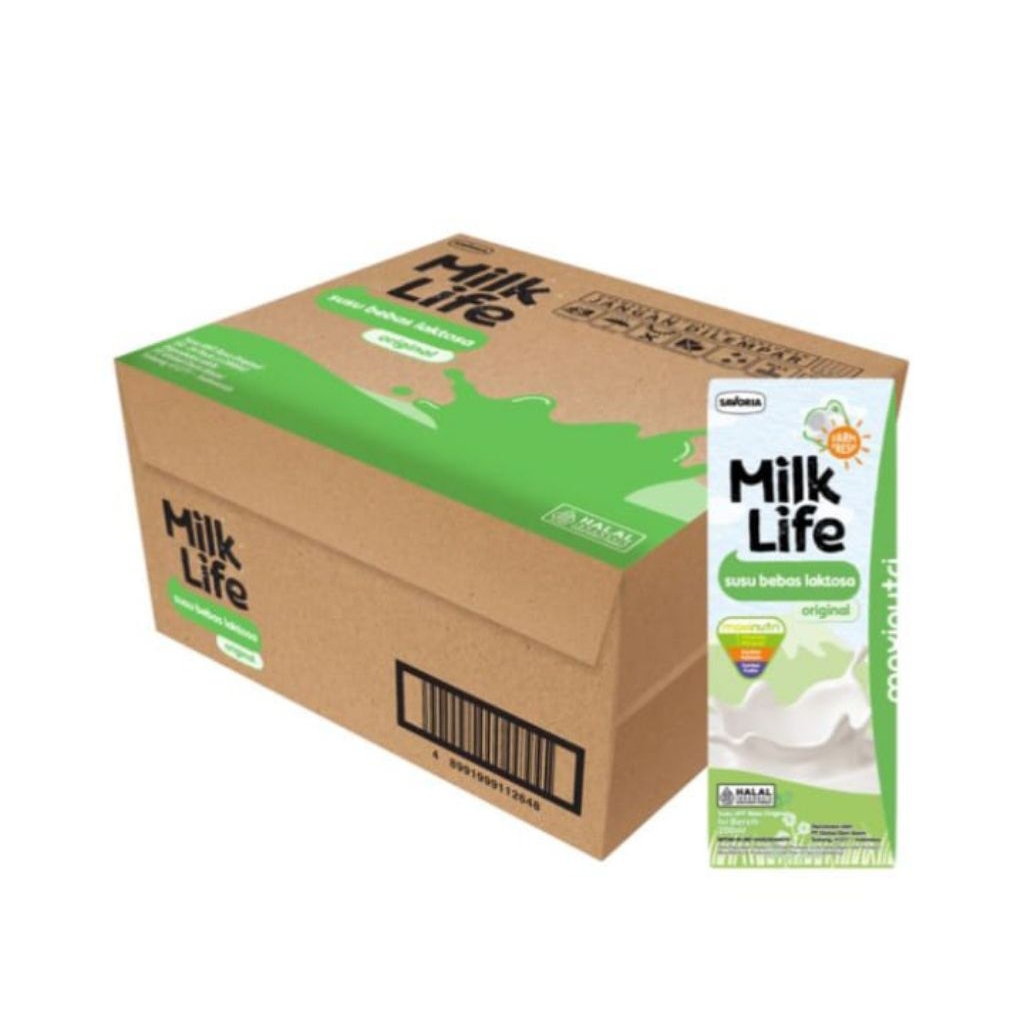 Milk Life Lactose Free Susu UHT 1 Karton 24 x 200 ml