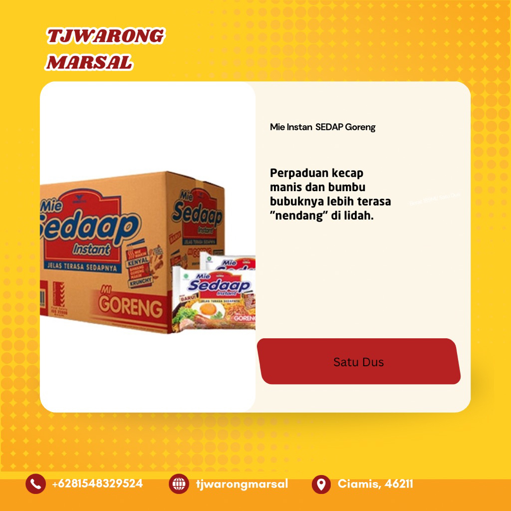 Grosir Satu Dus Mie Instan SEDAP Goreng Isi 40 Pcs
