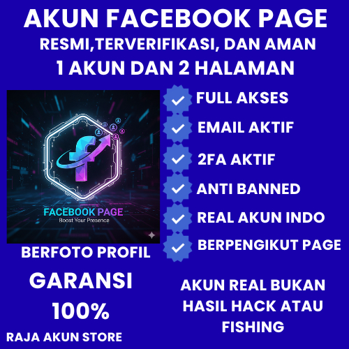 AKUN FB FANPAGE ATAU 2 HALAMAN 0/RANDOM-1K PENGIKUT FP