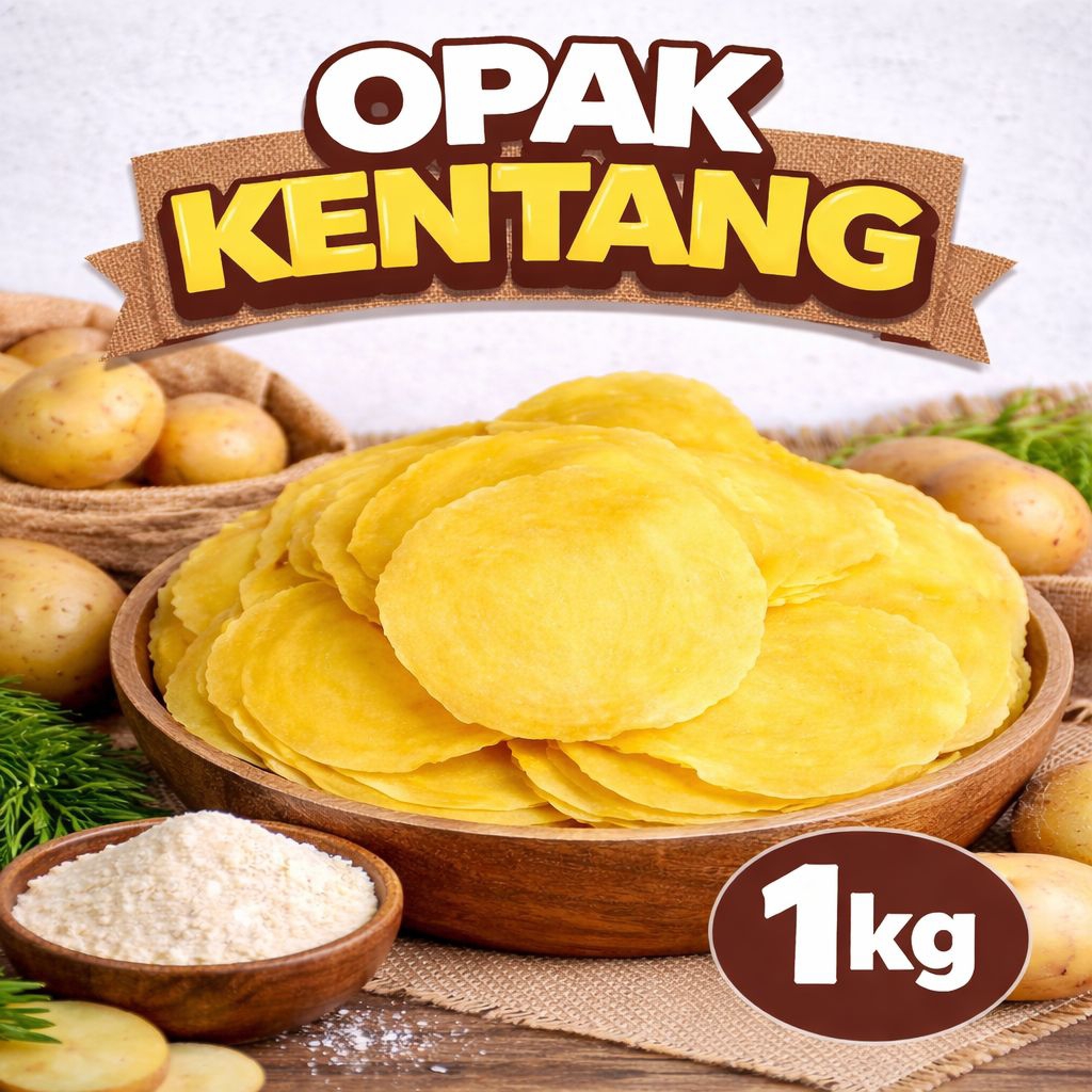 Opak Kentang Mentah 1kg – Kerupuk Kentang Gurih Renyah | Siap Goreng