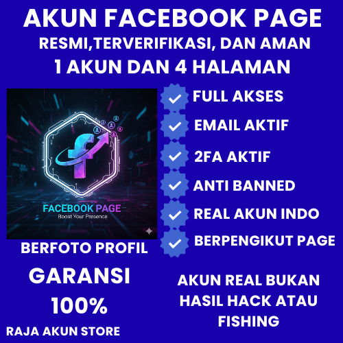 AKUN FB FANPAGE ATAU 4 HALAMAN 0/RANDOM-1K PENGIKUT FP