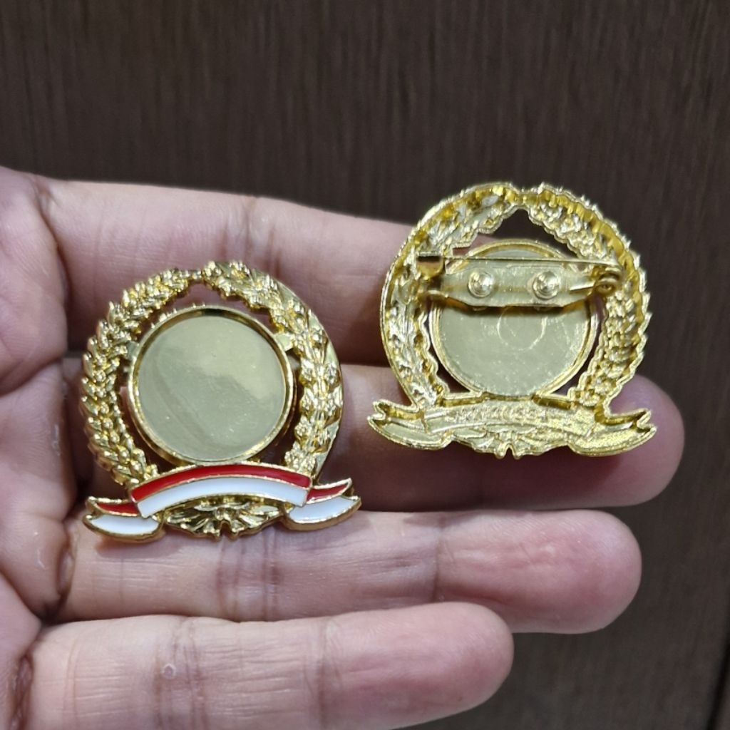 Pin kuningan model pin padi kapas  polosan / Pin kosong tanpa logo bahan kuningan