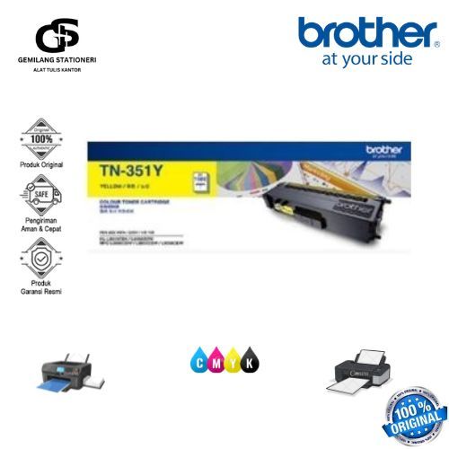Toner TN-351 / TN351 Original Kuning untuk HL-L8250CDN, HL-L8350CDW, MFC-L8850CDW, MFC-L9550CDW