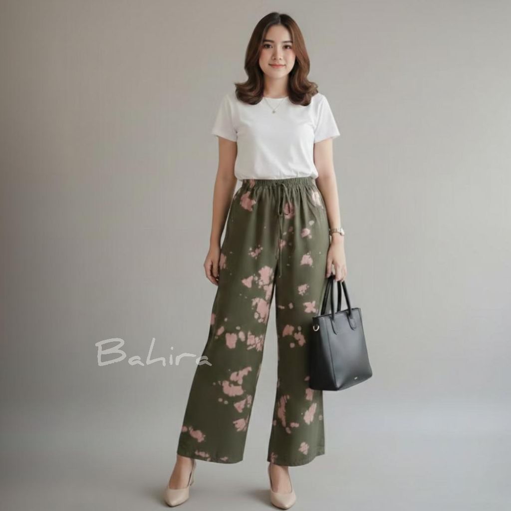Bahira - Kulot - Celana Kulot Tiedy Abstrak - Celana kulot Tiedy Abstrak grenn
