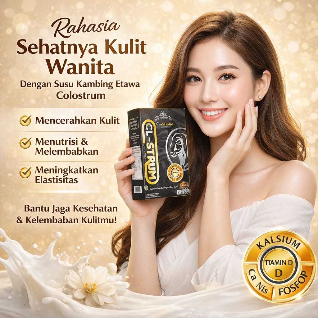 Susu Kesehatan dan Kelembaban Kulit  CLSTRUM Kambing Etawa Colostrum Plus Herbal CL-STRUM
