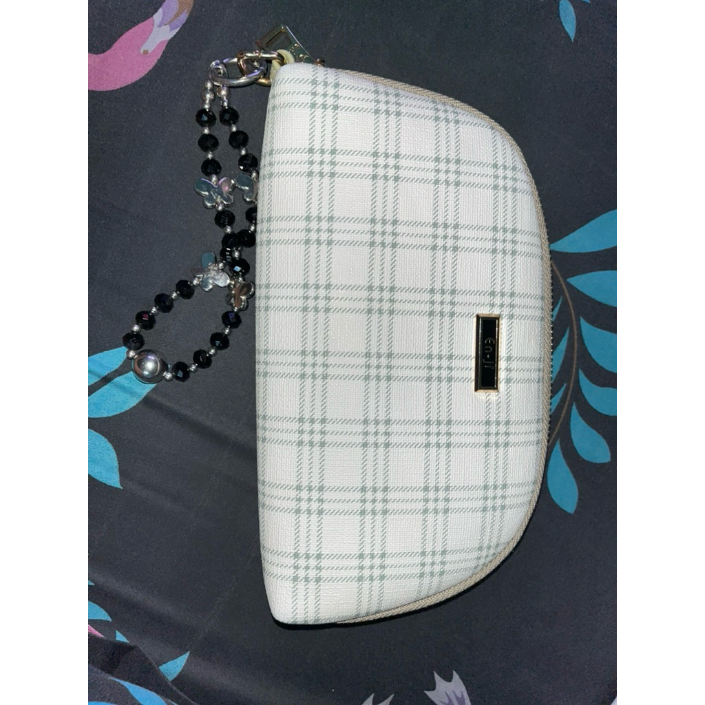 PRELOVED || pouch dompet ENJI kotak sage