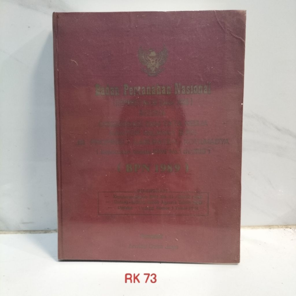 Buku Pertanahan Nasional /Buku BPN 1989 /Keputusan Kepala BPN /Buku hukum pertanahan /Buku organisas
