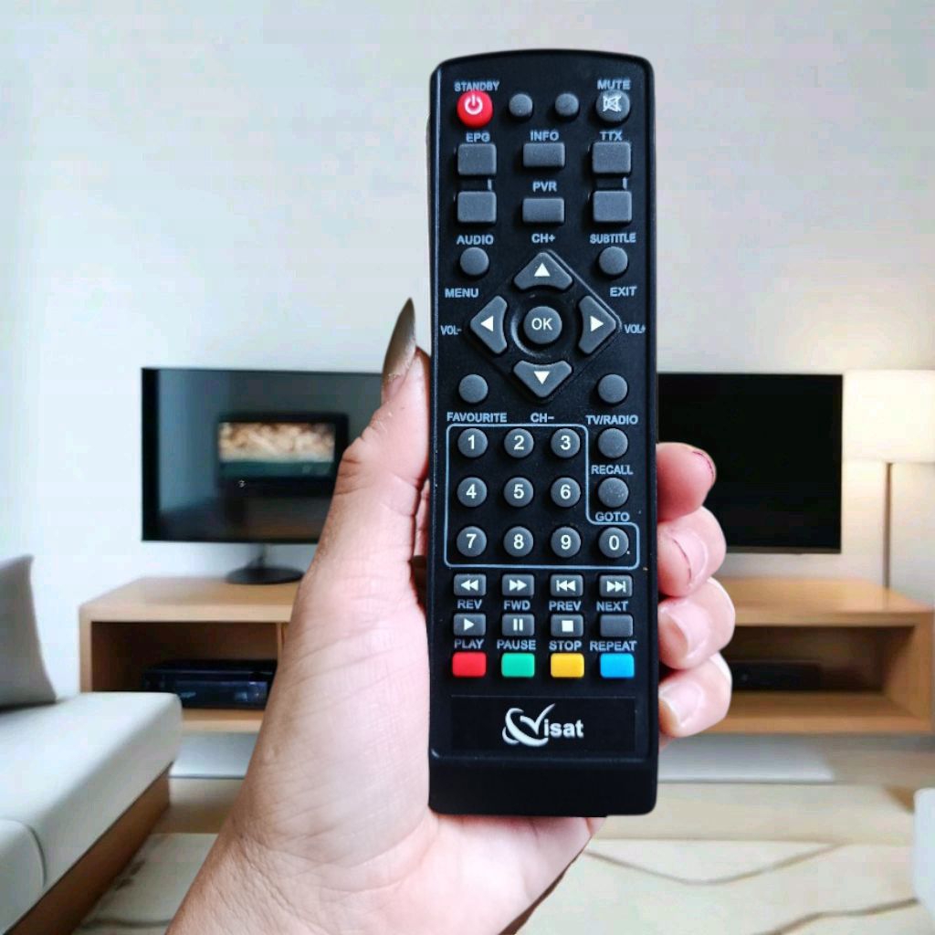 Remot Remote Set Top Box STB DVB-T2 Pengganti Tanpa Setting Visat-U1 Digital TV