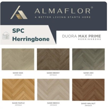Lantai SPC Herringbone ALMAFLOR 7 mm Duora Max Prime