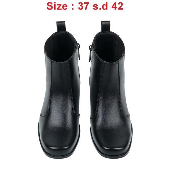 Zeintin - Sepatu Boot Wanita Hitam Polos Sepatu Boots Formal Casual Wanita Zo