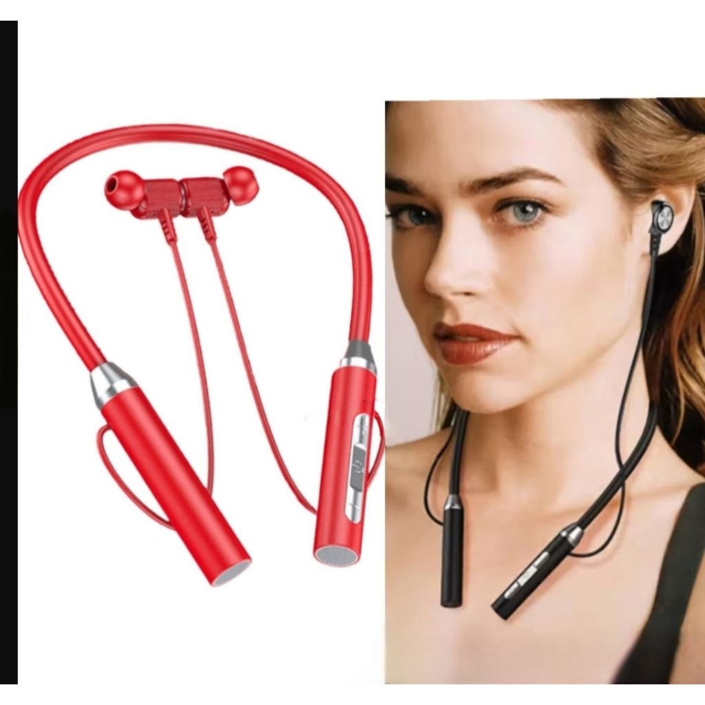 HEADSET BLUETOOTH GANTUNG LEHER NECK HANDSFREE SPORT