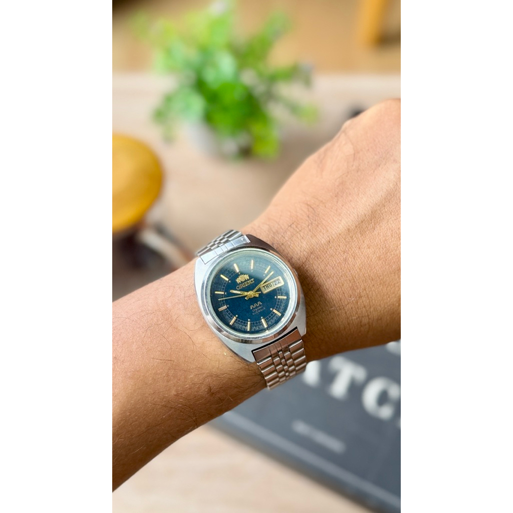 Jam tangan Orient automatic AAA crystal 21 jewels. Orient automatic blue dial watch