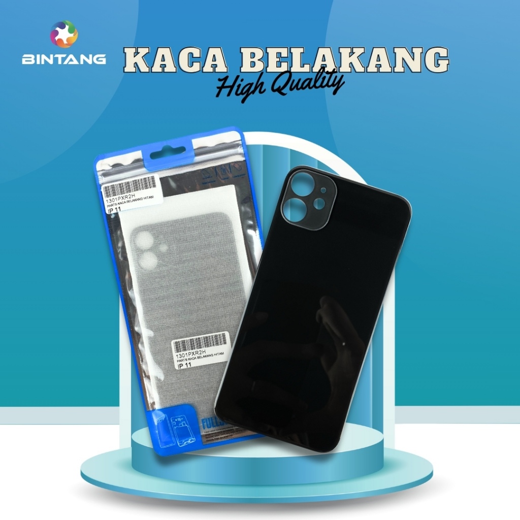 BACK COVER/BACK DOOR/BACK GLASS/BACK HOUSING/PENUTUP BELAKANG HITAM IPHONE 11