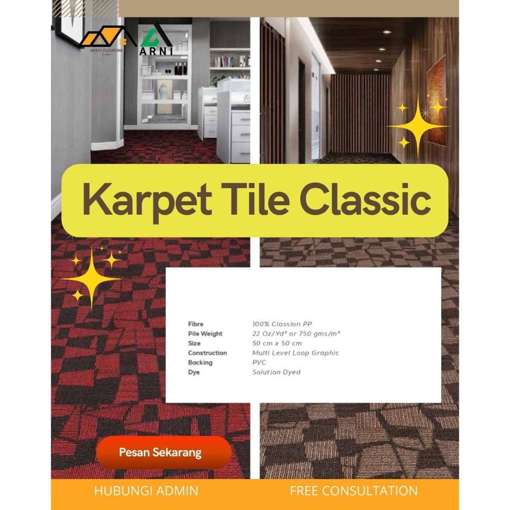 Karpet Tile Classic 50x50|Karpet Hotel Mewah
