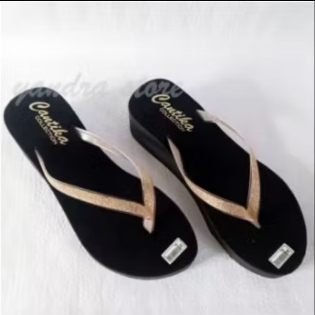 Sandal wedges jepit jelly wanita terkini - sandal wanita