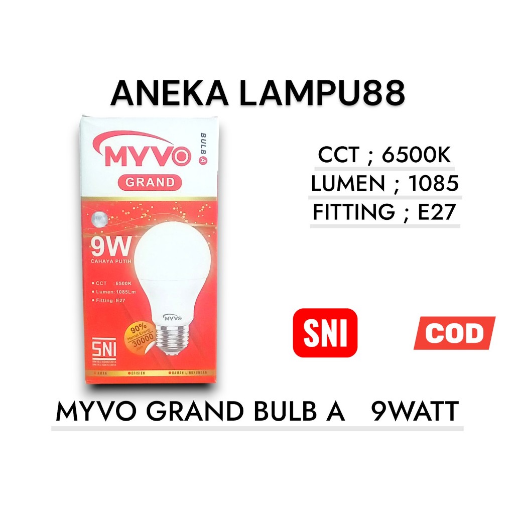 LAMPU LED MYVO GRAND A 9 WATT - BOHLAM LAMPU MYVO GRAND A 9W
